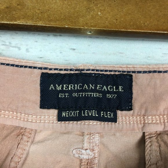 American Eagle Mens Shorts 29 AE Pale Pink Dusty Faded Next Level Flex Stretch - Picture 3 of 12